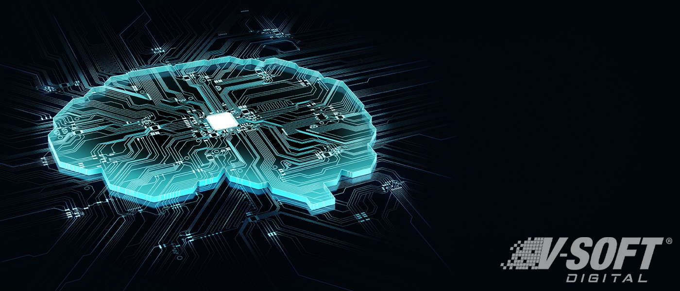 Microchip and brain to illustrate semantic automaton and intelligence in business