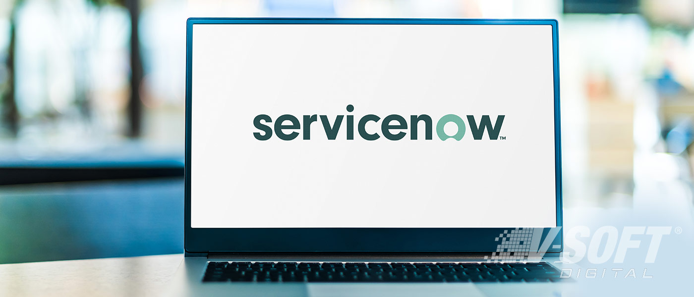 Logo of ServiceNow a software company that helps manage digital workflows for enterprise operations